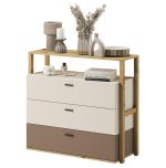 Komoda se 3 zásuvkami LIMERA barva dub artisan/béžová/lanýž