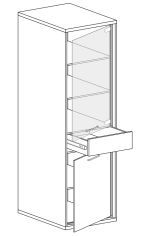 Vitrína 2D1S PILETAS M-4 dub hickory