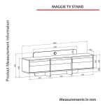 GIMA televizní stolek, antracit/botovice Atlantik
