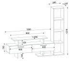 Televizní stolek s regálem MELROSE bílá/cordoba