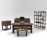 ELOTA kancelářský set s regálem, baroko/antracit