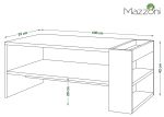 Konferenční stolek s regálem NEFRI 100x55 cm bílá/černá