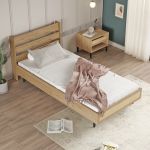 KANASIN jednolůžková postel 100x200, sepet/jutový vzor