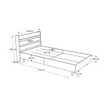 KANASIN jednolůžková postel 100x200, sepet/jutový vzor