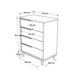 MANTE šuplíková komoda, bílá MANTE šuplíková komoda, bílá