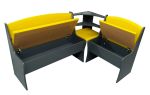 Jídelní rohová lavice PRIME šedý grafit/hořčicová