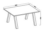 Jídelní stůl KOLINA 138x67 cm černá/bílá
