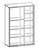 Komoda s vitrínou 2D BUCKET dub artisan/wenge