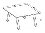 Jídelní stůl KOLINA 138x90 cm černá/bílá