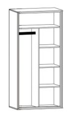 Šatní skříň 2D BUCKET dub artisan/wenge