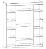 Sestava do ložnice FRANKO bílý mat (postel 160, 2x NS, komoda, skříň, zrcadlo)