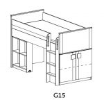 GIMMI G19 patrová postel (komplet G15 + G17) antracit/bílá