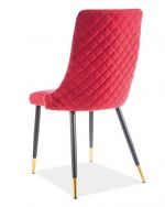 Jídelní čalouněná židle PIANO velvet červená/černá/zlatá
