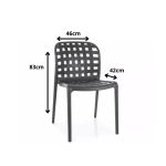 TRIP plastová zahradní židle, šedá