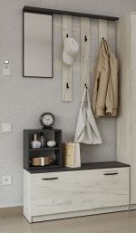 RENO věšák se zrcadlem, craft bílý / grafit RENO věšák se zrcadlem, craft bílý / grafit