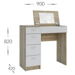 Pracovní/toaletní stolek CHARM barva činčila grey