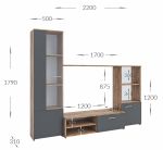 Obývací stěna JUKA šedý grafit/dub craft tabaco