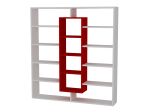 BULDAN designová knihovna, bílá/červená