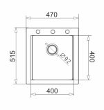 Pyragranitový dřez SIROS 1B (47x51,5) beige