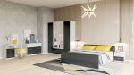 ESSEX šatní skříň 4D, antracit/light artwood