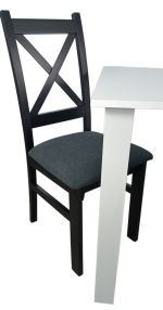 Jídelní sestava 2+1 TOMEK 70x70 cm bílá/černá/Moric 8