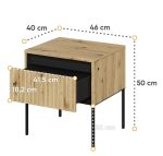 Noční stolek 1S s LED IPOLIS dub artisan/černá