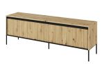 Televizní stolek 4D s LED 167 IPOLIS dub artisan/černá