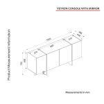BURNABY široká komoda, rehab/černý mramor