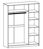 Šatní skříň 3D VERONIKA dub sonoma/wenge/zrcadlo