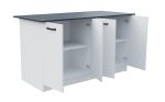 VERA 2 kuchyňský ostrůvek, bílá / Charcoal flow VERA 2 kuchyňský ostrůvek, bílá / Charcoal flow