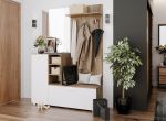 Předsíňová sestava KENTRI barva dub ansberg tmavý/bílá