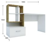 VIOLA psací stůl, dub Artisan / nymfea