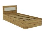 Postel s roštem 90x200 cm BOXBY, dub artisan/satin