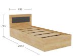 Postel s roštem 90x200 cm BOXBY, dub artisan/satin