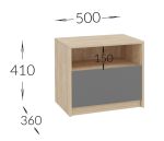 Ložnicová sestava BOXBY, barva bílá mat/dub coastland satin