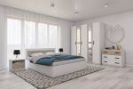 Postel 160x200 cm BOXBY bílá mat/dub coastland satin Postel 160x200 cm BOXBY bílá mat/dub coastland satin