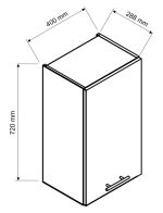 W40 h. skříňka 1-dveřová CARLO šedá/grafit