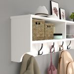 Závěsný věšák s policí STANLEY barva bílá Závěsný věšák s policí STANLEY barva bílá