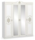 Sestava do ložnice FRANKO bílý mat (postel 160, 2x NS, komoda, skříň, zrcadlo)