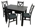Jídelní sestava 4+1 LABRUM 100x70 cm černá/potah Moric 8 Jídelní sestava 4+1 LABRUM 100x70 cm černá/potah Moric 8