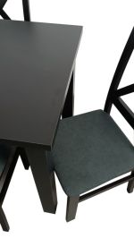 Jídelní sestava 4+1 LABRUM 100x70 cm černá/potah Moric 8 Jídelní sestava 4+1 LABRUM 100x70 cm černá/potah Moric 8