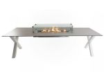 VERMA - jídelní stůl s plynovým ohništěm Blanco Carrara 220x110 cm