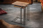 2SET odkládací stolek BARRACUDA 45/35 CM masiv recyklované dřevo