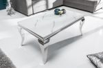 Konferenční stolek MODERN BAROCCO 100 CM SILVER mramorový vzhled