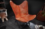 Židlo-křeslo BUTTERFLY LIGHT BROWN pravá kůže