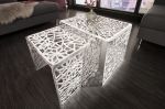2SET konferenční stolek ABSTRACT stříbrný