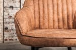 Jídelní židle TURIN vintage světle hnědá mikrovlákno