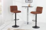 Barová židle PORTLAND vintage hnědá mikrovlákno