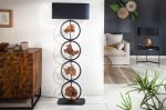 Stojací lampa ELEMENTS 147 CM černá masiv akácie