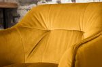 Barová židle LOFT 100 CM tmavě žlutá samet